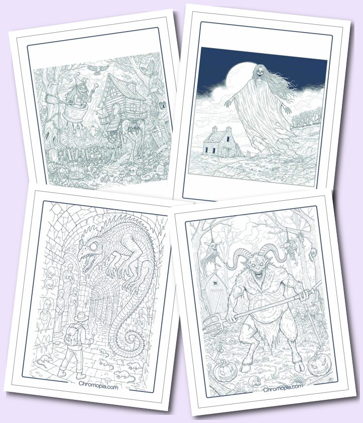 6_ Slavic & European Monsters coloring pages
