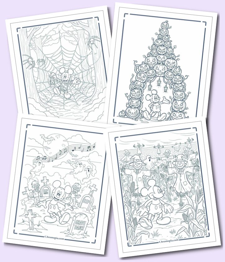7 Halloween Mickey Mouse Coloring Pages