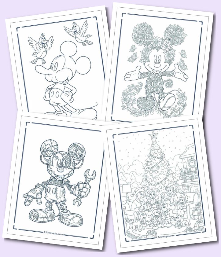9 Multi Art & Multi Concept Mickey Mouse Coloring Pages