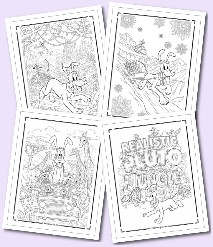 9 Realistic Disney Pluto Coloring Pages for Adults