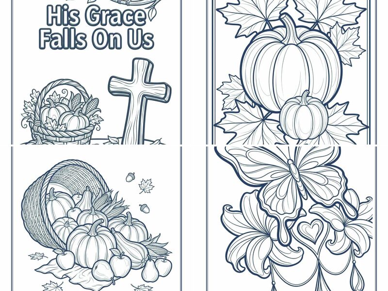 Aesthetic Fall Still Life Coloring Pages