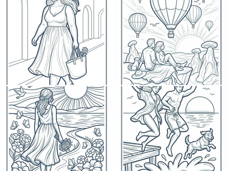 Aesthetic Summer Lifestyle Coloring Pages
