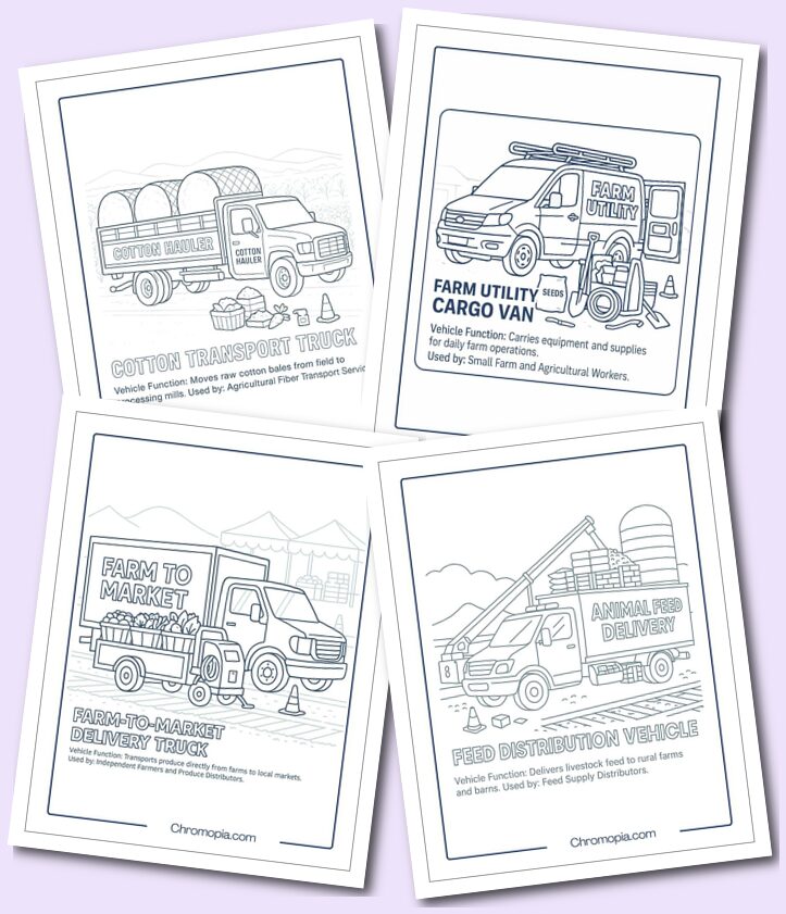 Agricultural Transport Vehicles – Transportation Vehicles Coloring Pages