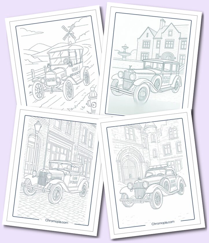 All Brands Old Vintage Car Coloring Pages