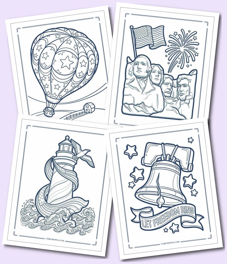 America the Beautiful 4th of July Coloring Pages