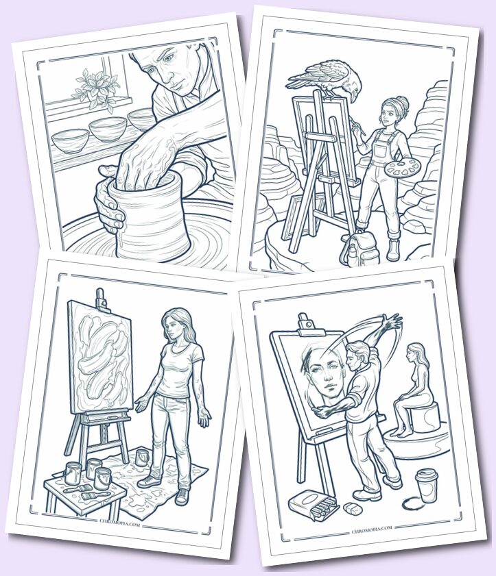 American Artists at Work Coloring Pages