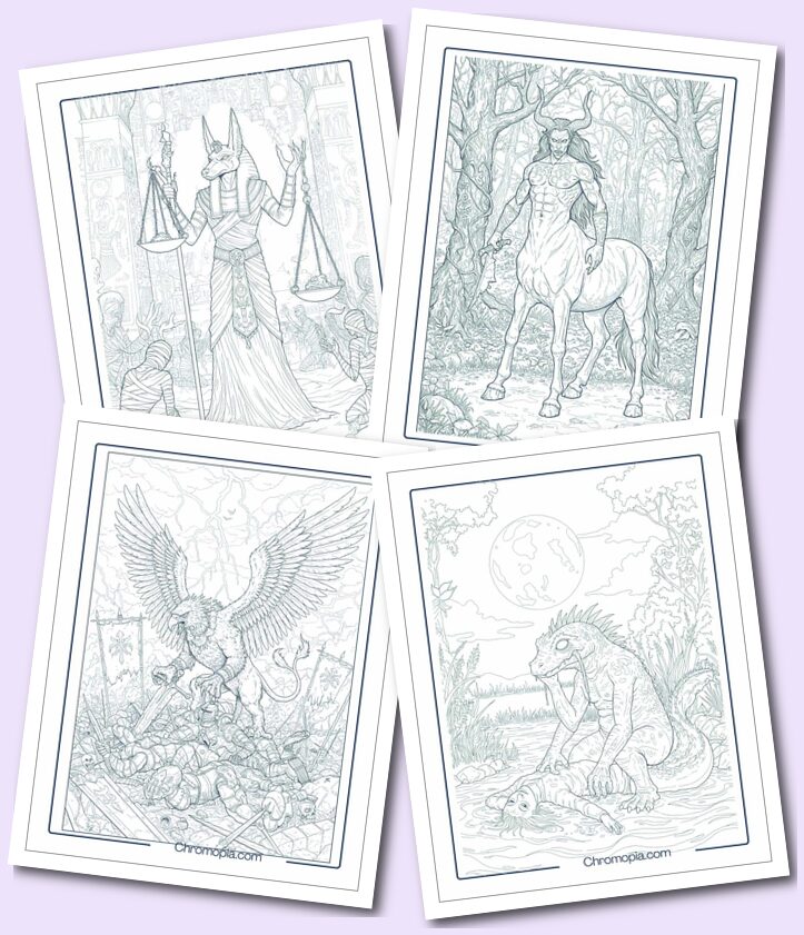 Animal-Human Hybrids – Horror Monster Coloring Pages