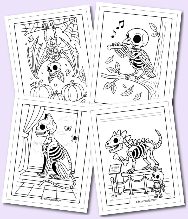 Animal Skeleton Coloring Pages
