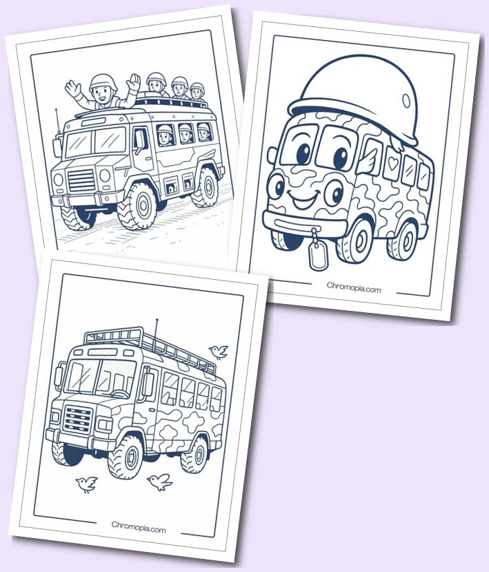 Army Bus Coloring Pages