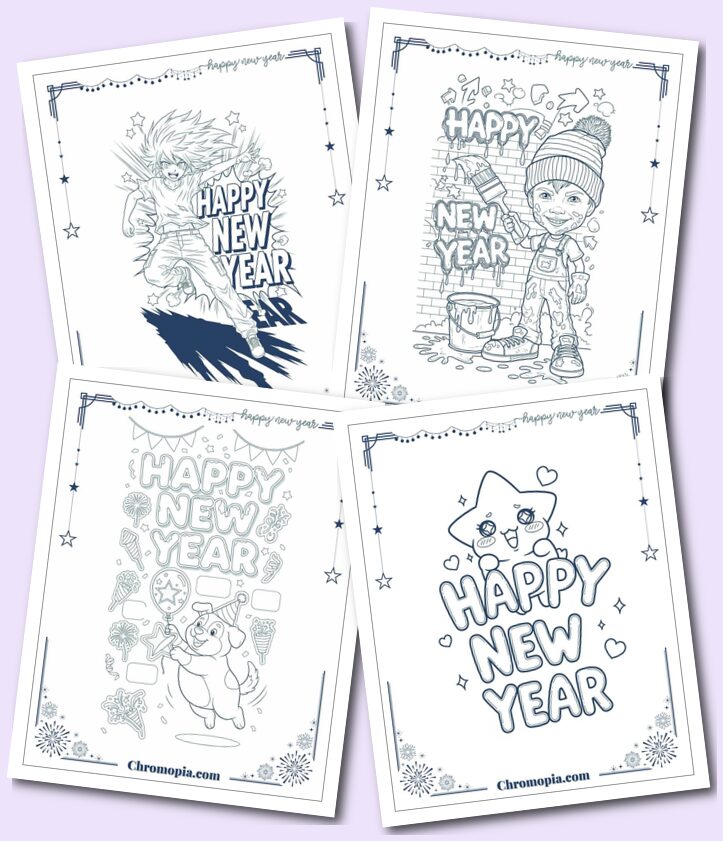 Artful New Year Worlds