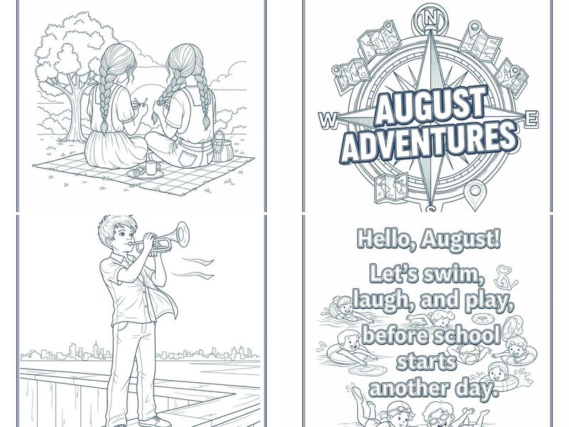 Artistic August Coloring Pages for Teens