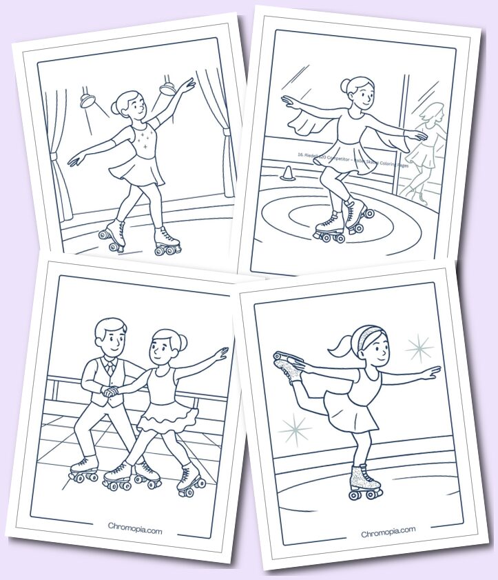 Artistic - Figure Quad Skates – Roller Skates Coloring Pages