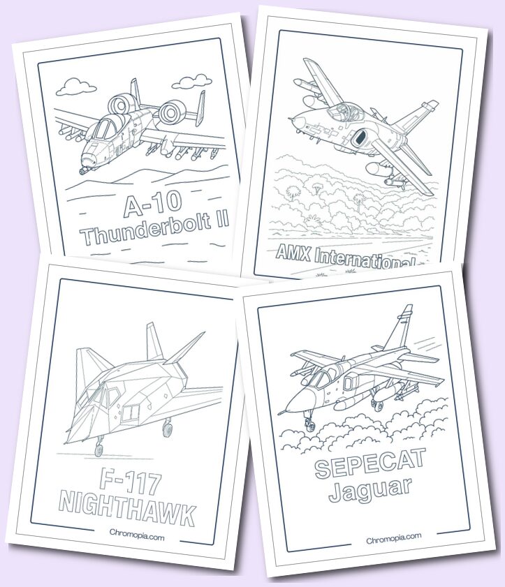 Attack Close Air Support Jets Coloring Pages
