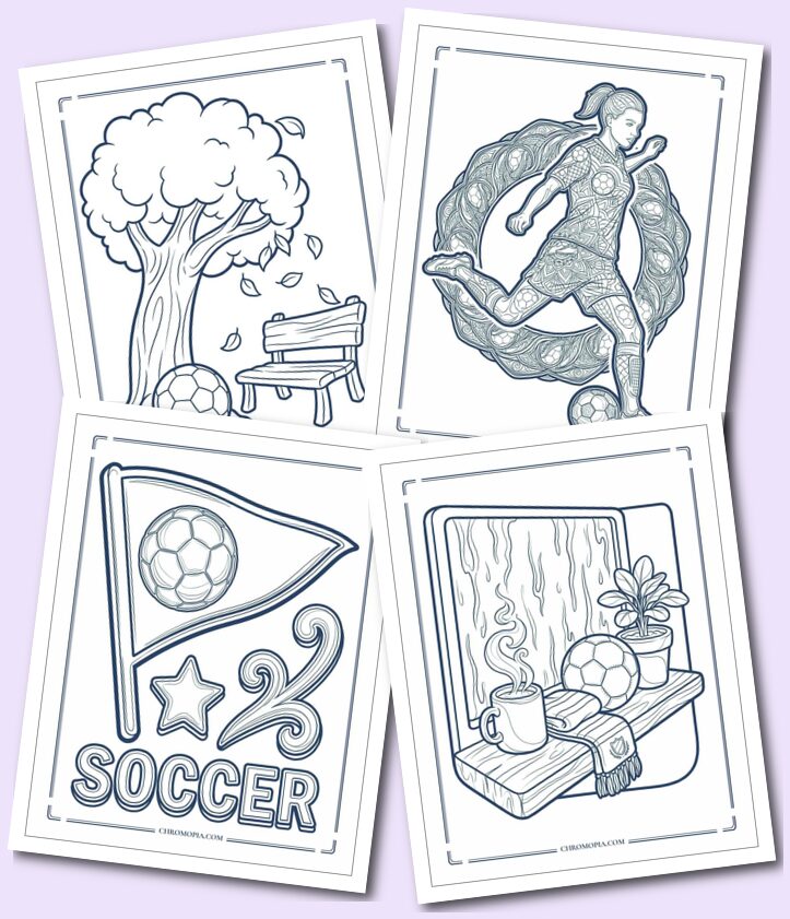 Beautiful Soccer Coloring Pages for Adults