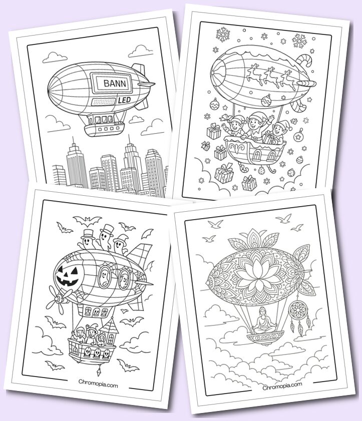 Blimp Coloring Pages