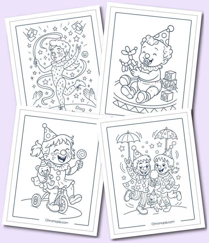Boy and Girl Clown Coloring Pages