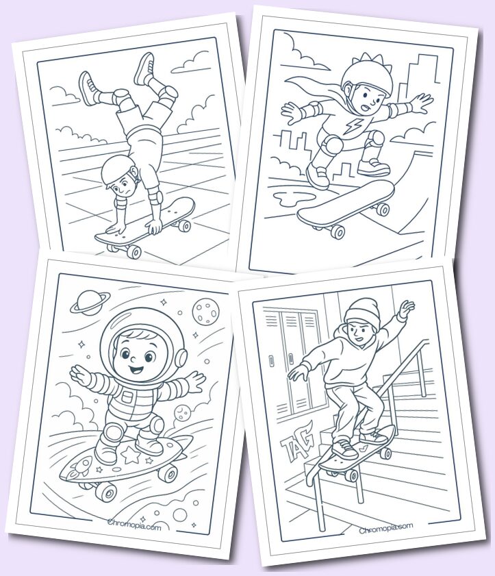 Boy Skateboard Coloring Pages