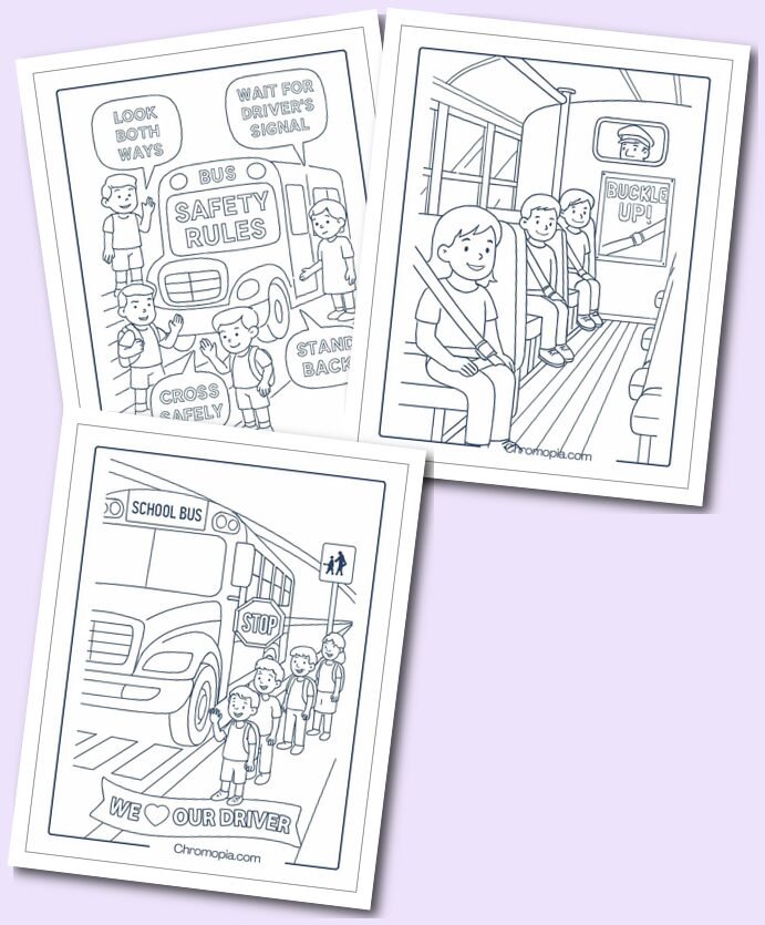 Bus Safety Coloring Pages