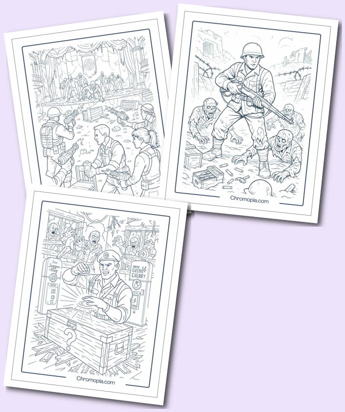 Call of Duty Zombies Coloring Pages