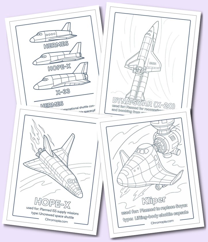 Cancelled or Conceptual Space Shuttle Projects coloring pages