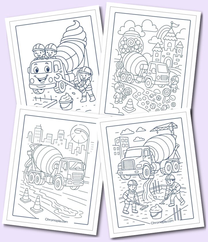 Cement Truck Coloring Pages