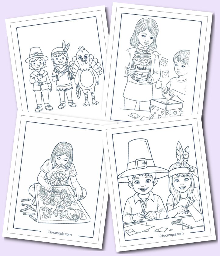 Children’s Thanksgiving Activities & Crafts Coloring Pages