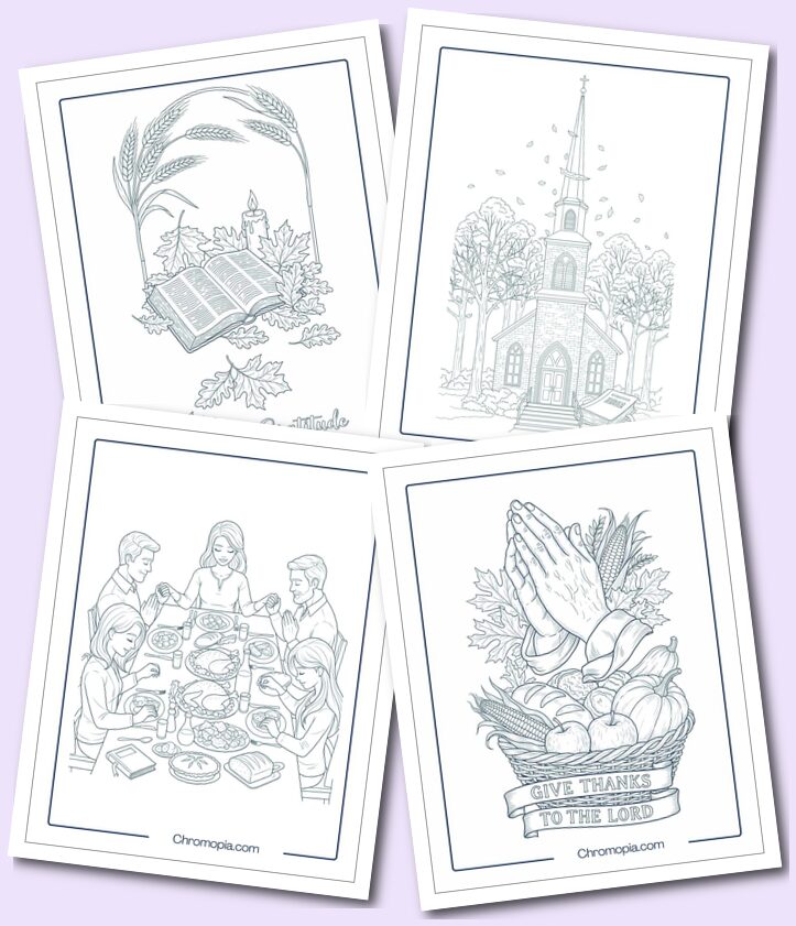 Christian Thanksgiving Coloring Pages for Adults