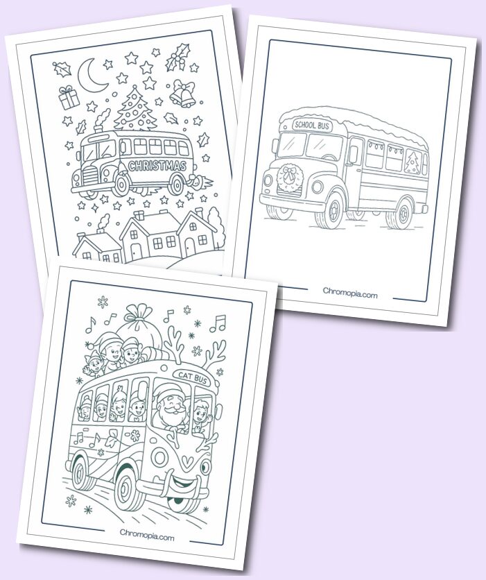 Christmas Bus Coloring Pages