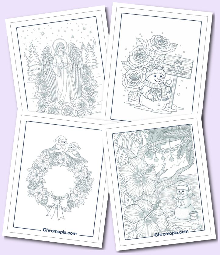 Christmas Flower Coloring Pages For All Ages (Kids, Teens & Adults)