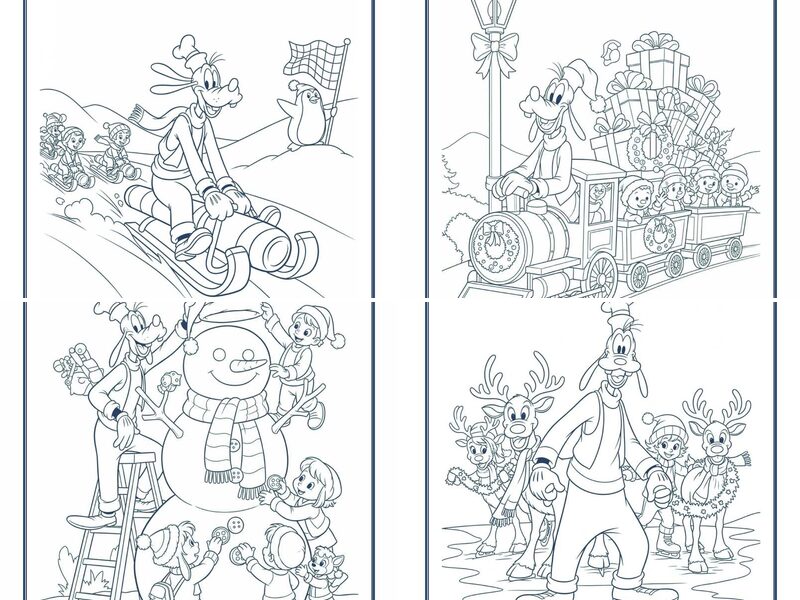 Christmas Goofy Coloring Pages
