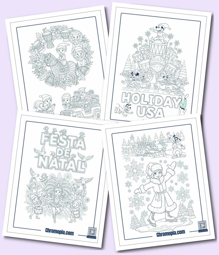 Christmas Mandala and Floral Coloring Pages Around the World