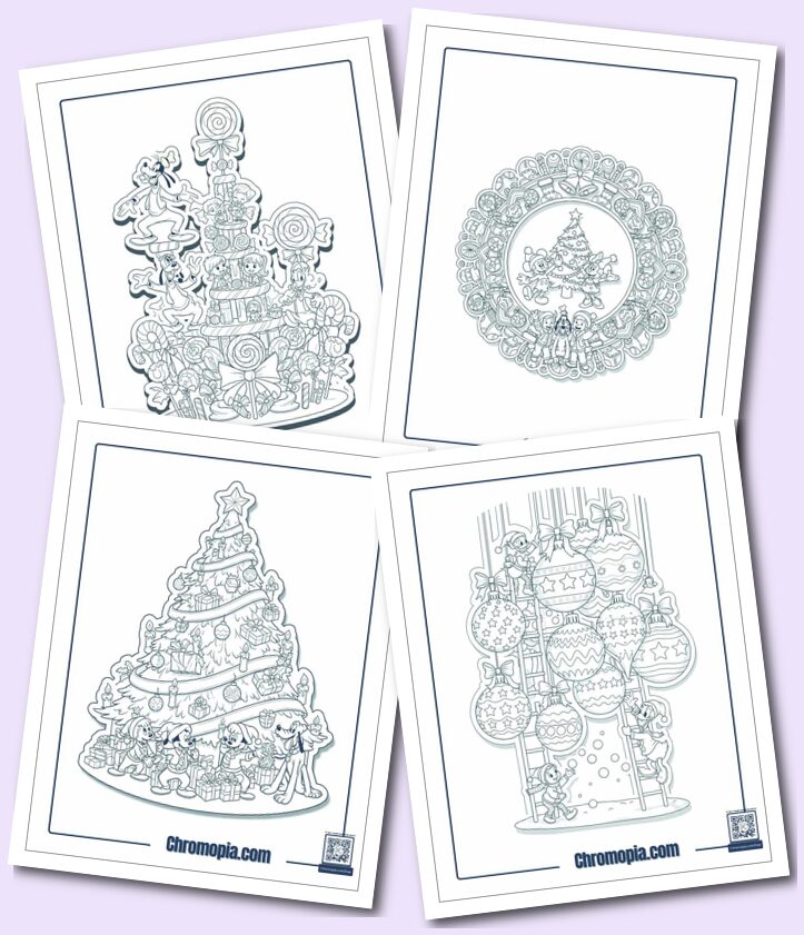 Christmas Mandala coloring pages for kids, toddlers, preschoolers, kindergarten and students.