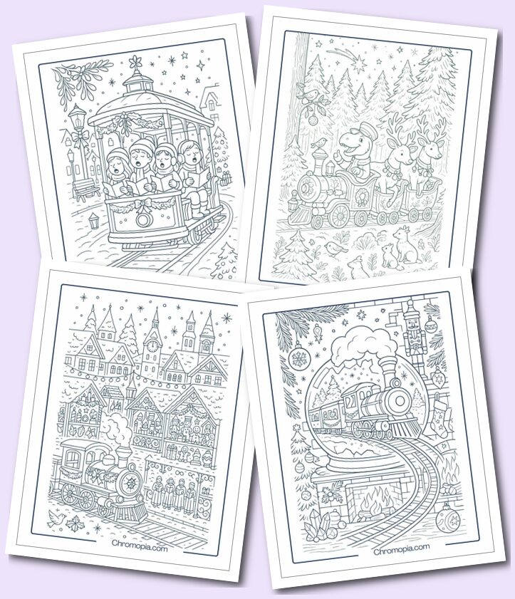 Christmas Train Coloring Pages