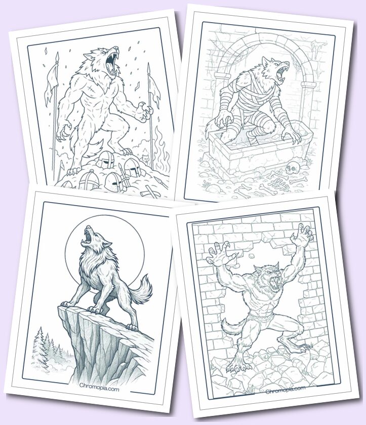 Classic & Core Realistic Werewolf Coloring Pages