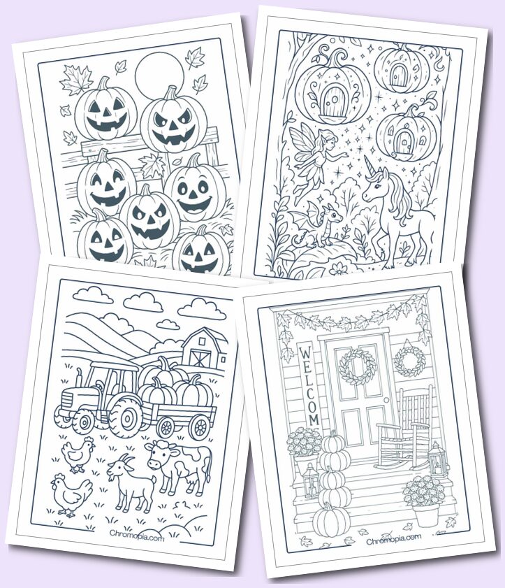 Classic Pumpkin Coloring pages for kids
