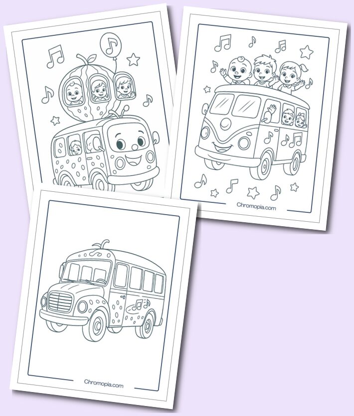 Cocomelon Bus Coloring Pages