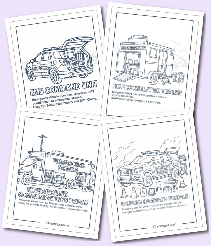 Command & Communications Vehicles – Emergency Vehicle Coloring Pages