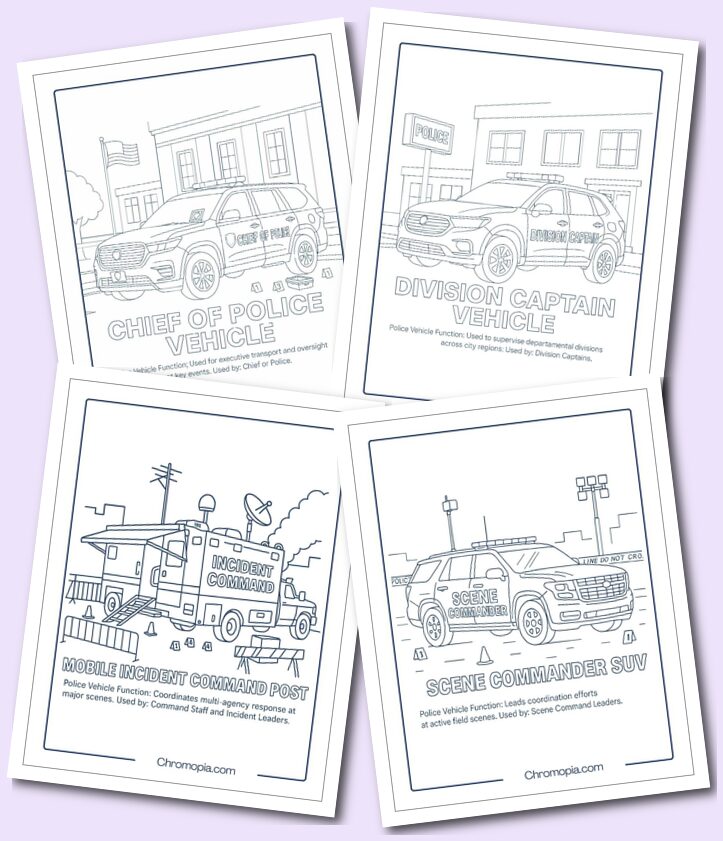 Command & Leadership Vehicles – Police Vehicle Coloring Pages