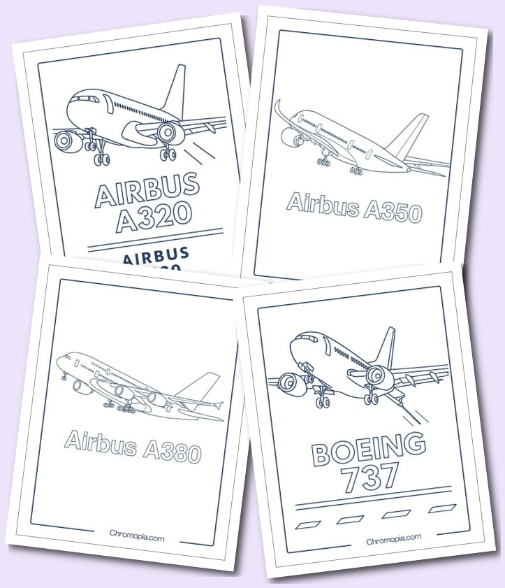 Commercial Passenger Jets Coloring Pages