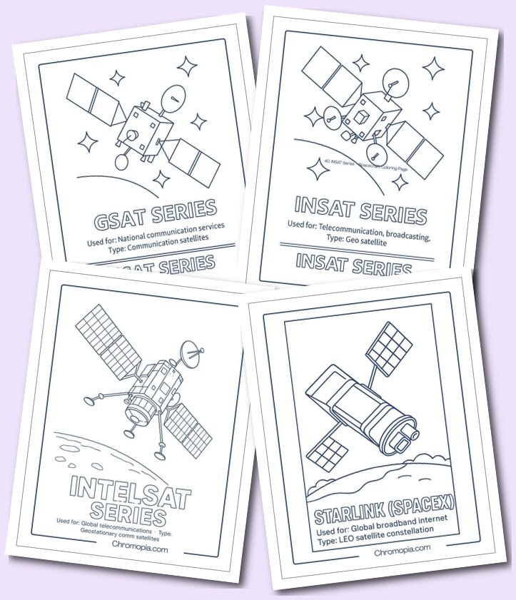 Communications Satellites Spacecraft Coloring Pages