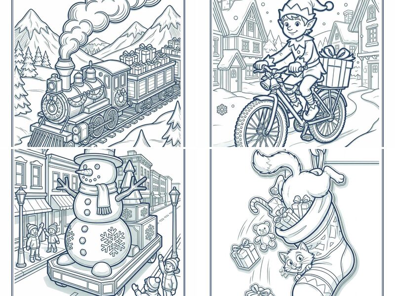 Cozy Fantasy December Coloring Pages