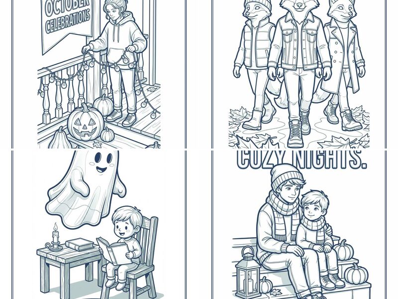 Cozy October Coloring Pages