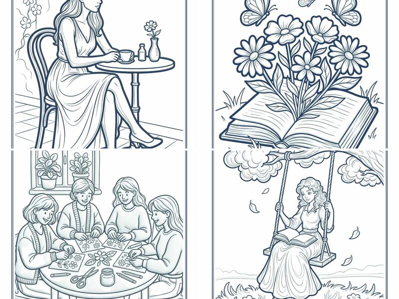 Cozy Spring Indoor Moments Coloring Pages