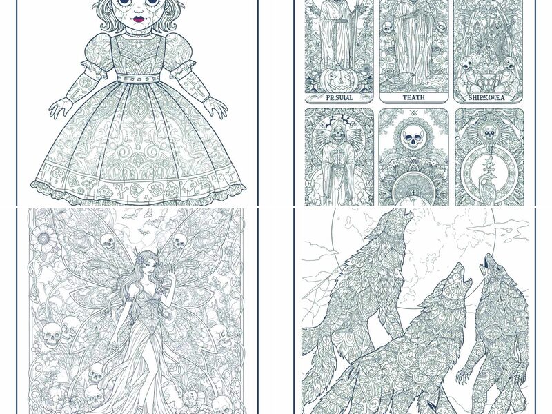 creative cute fun Halloween Mandala Coloring Pages for all ages