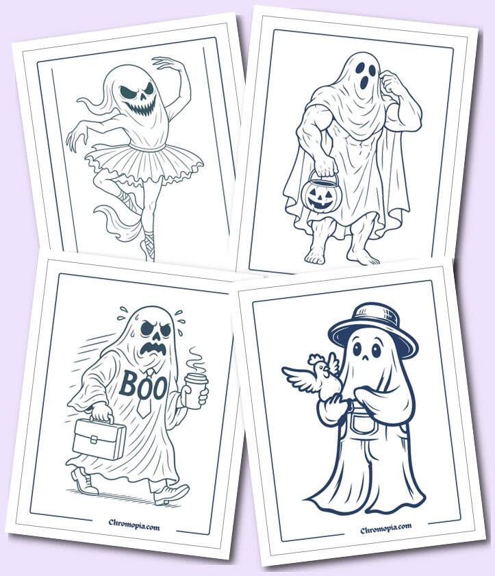 Creative Ghost people coloring pages