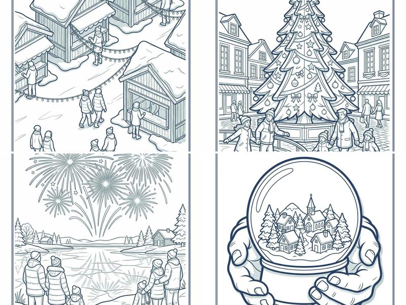 Creative Winter Wonderland December Coloring Pages