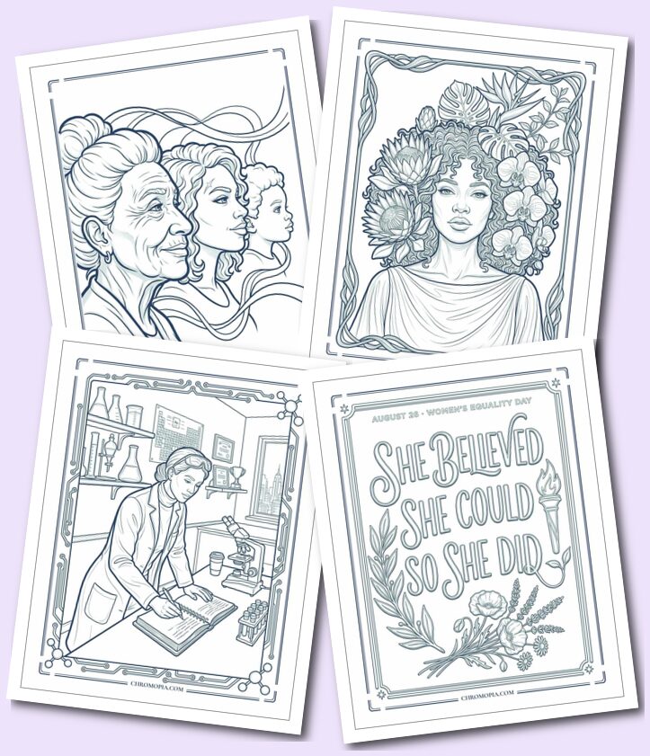 Creative Womens Equality Day Modern Empowerment Coloring Pages