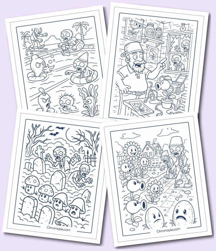 Creative Zombie coloring pages for kids