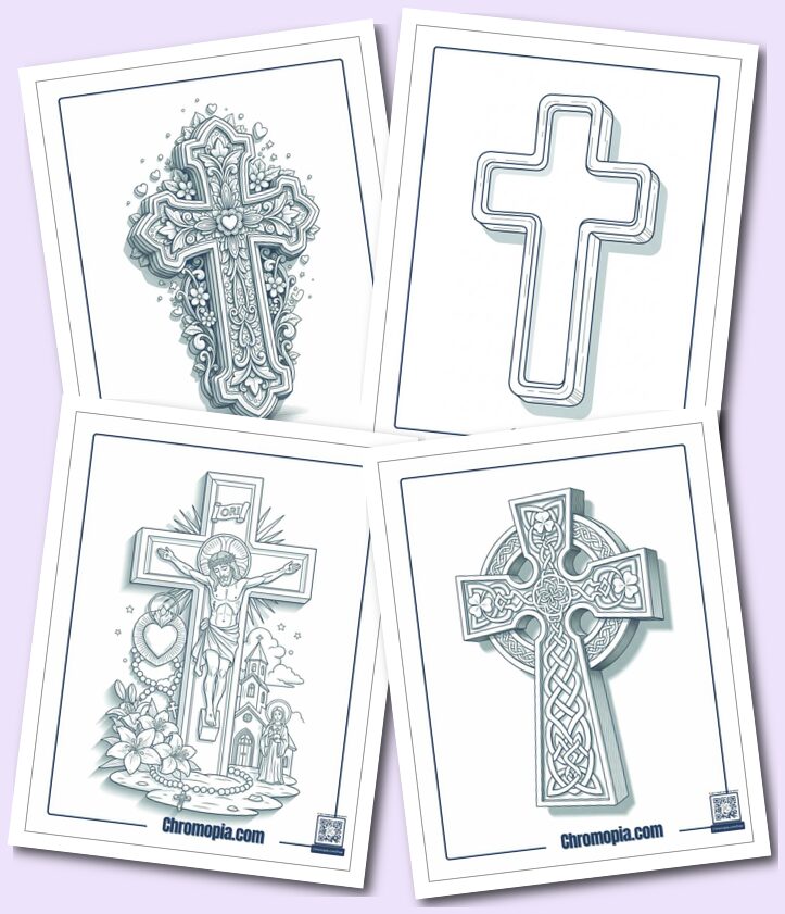 Cross Coloring Pages for Kids