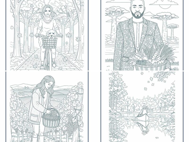 Cultural Fall Season Coloring Pages Around the World